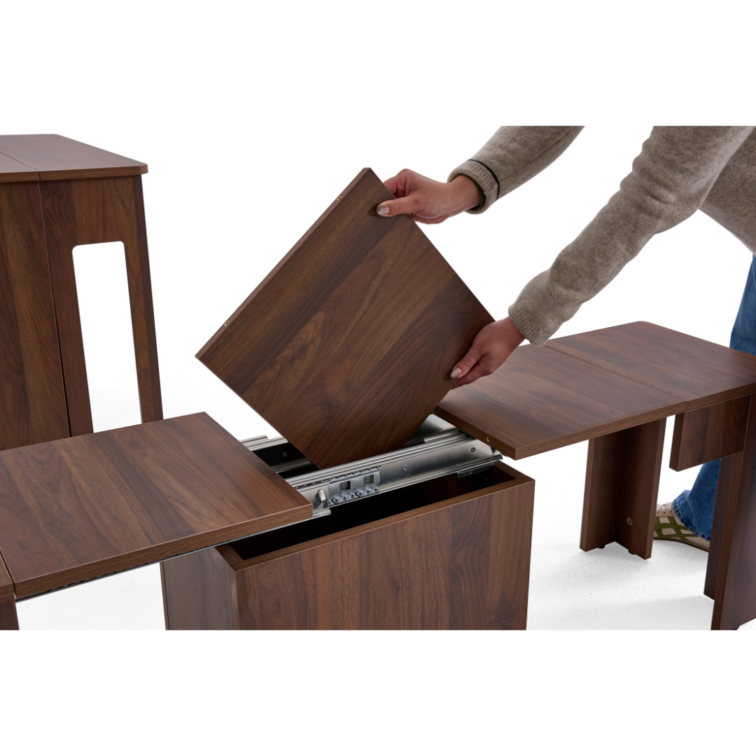 Flexi-Table 套裝:0.4米至 1.8米可伸縮餐桌 +可伸縮長凳
