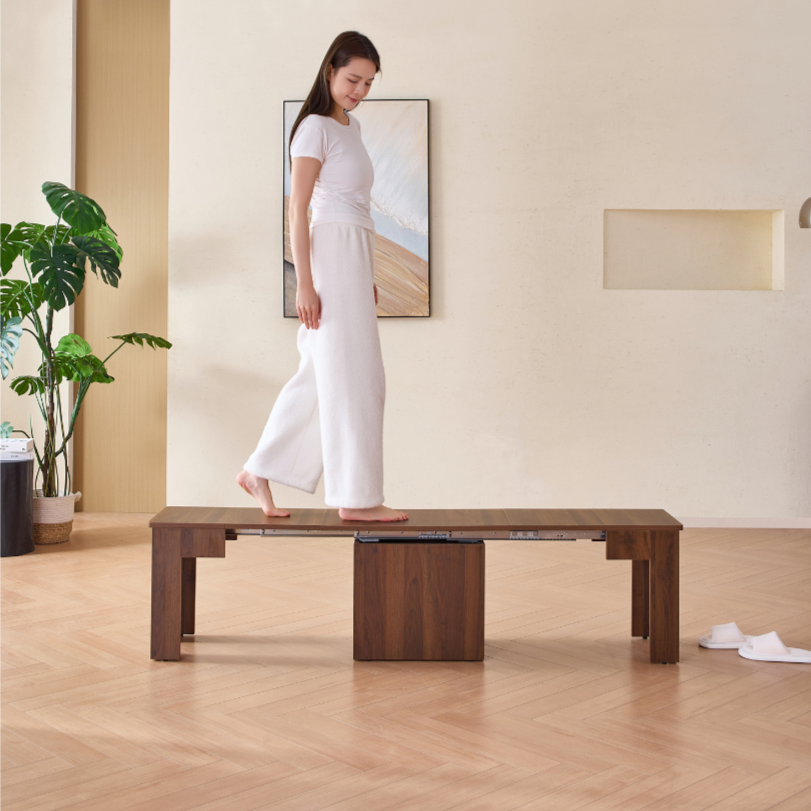 Flexi-Table 套裝:0.4米至 1.8米可伸縮餐桌 +可伸縮長凳