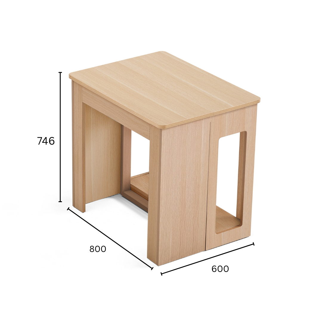 Flexi-Table Pro Set: 0.6m-2.8m Super Extendable Dining Table & Extendable Bench & 4 Foldable Chairs