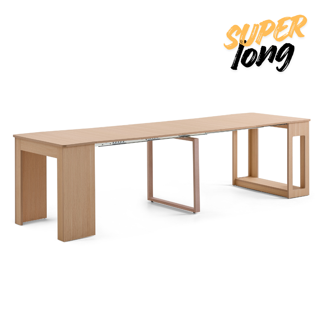 Flexi-Table Pro Set: 0.6m to 2.8m Extendable Dining Table & 2 Extendable Benches