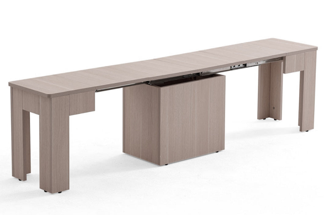 Flexi-Table Set: 0.4m to 1.8m Extendable Dining Table & 2 Extendable Benches