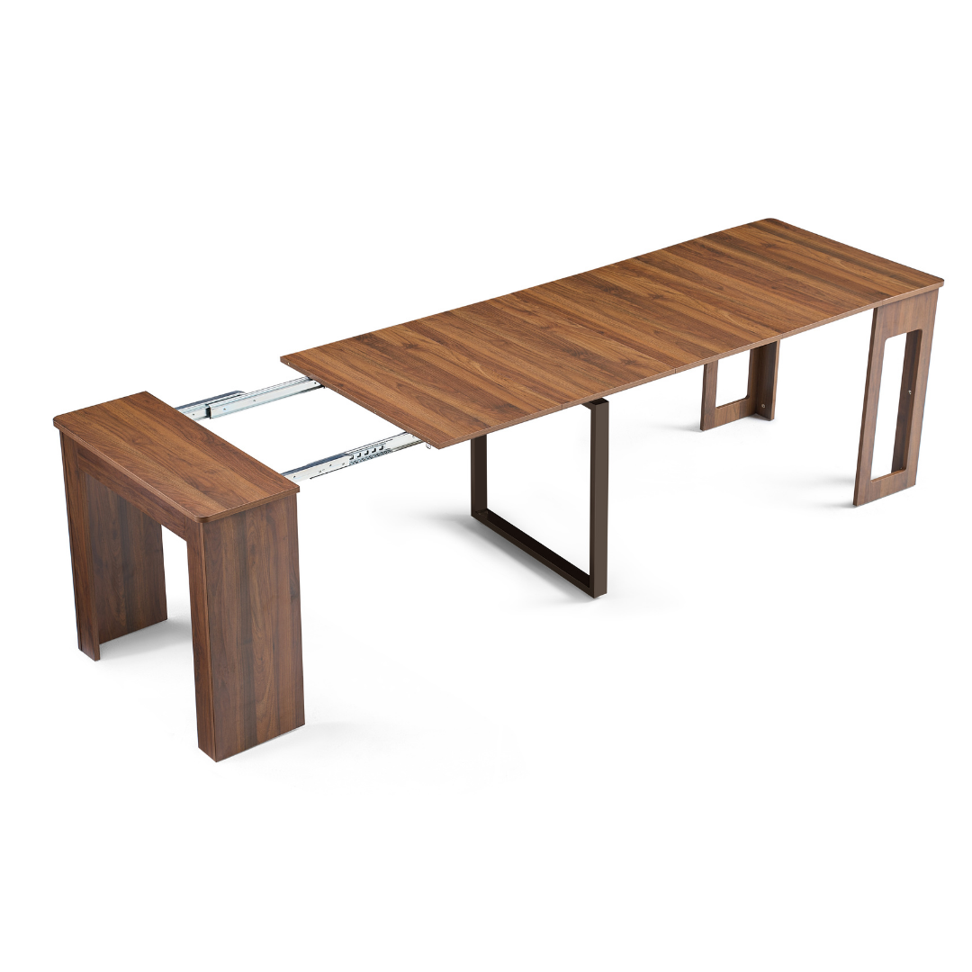 Flexi-Table Pro Set: 0.6m to 2.8m Extendable Dining Table & 2 Extendable Benches