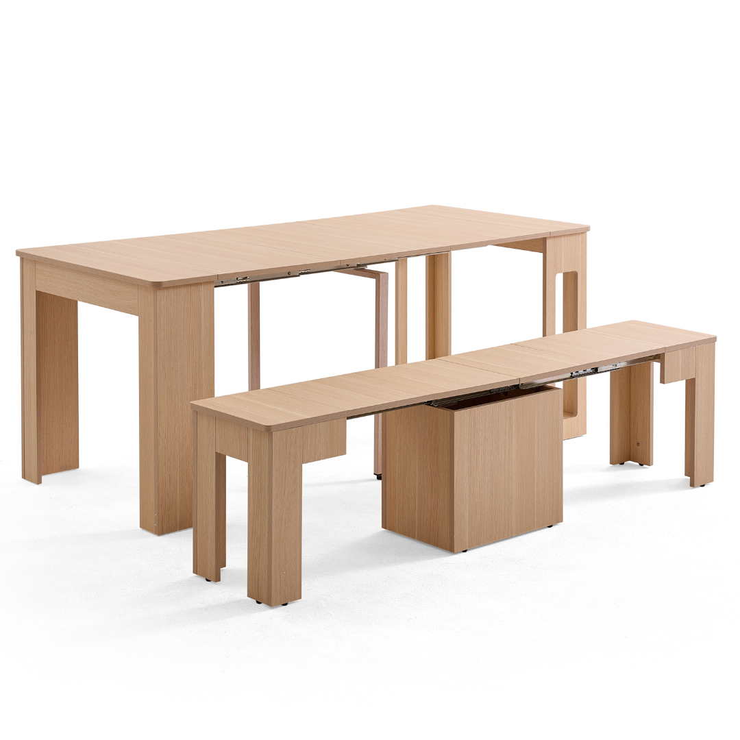 Flexi-Table 套裝:0.4米至 1.8米可伸縮餐桌 +可伸縮長凳