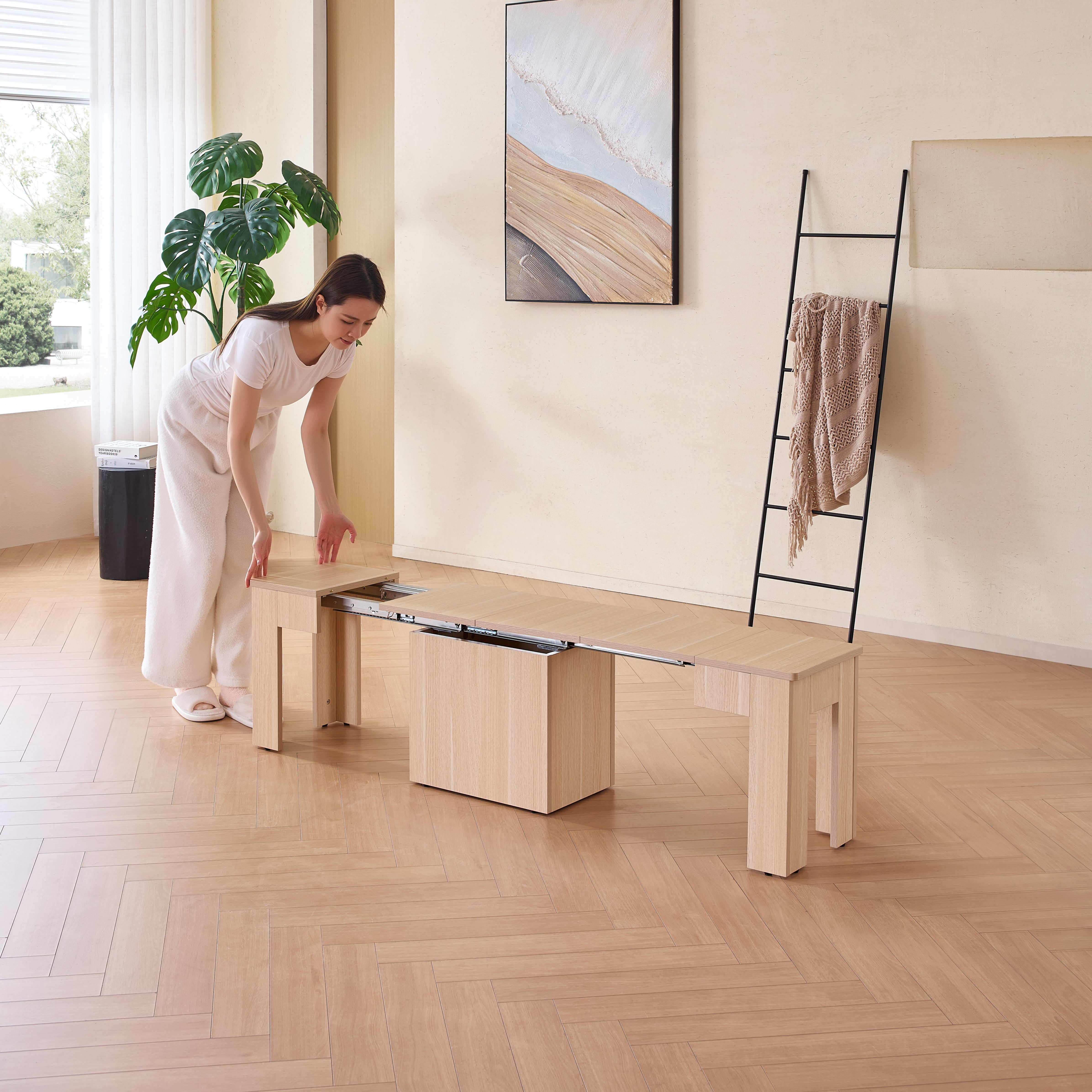 Flexi-Table 套裝:0.4米至 1.8米可伸縮餐桌 +可伸縮長凳