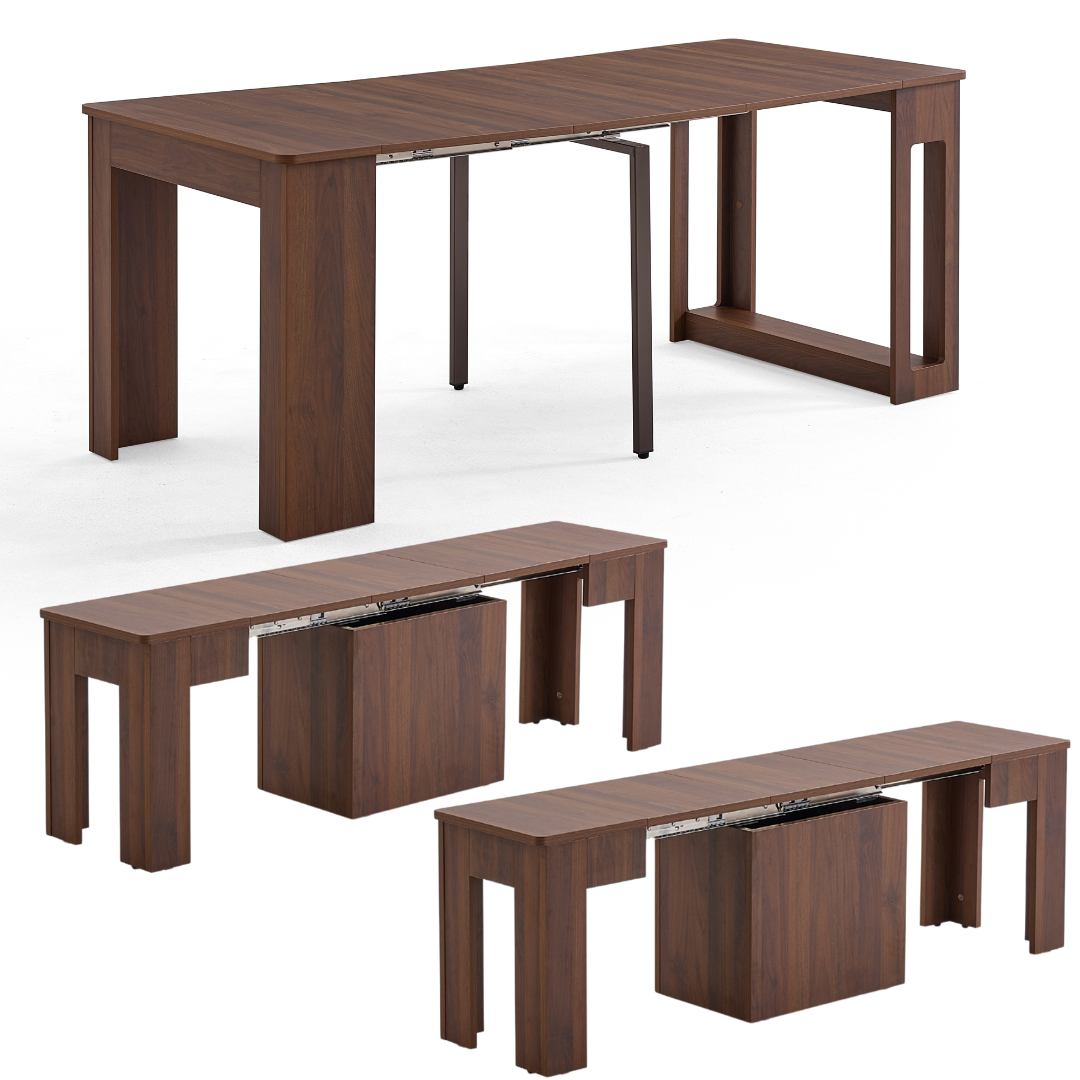 Flexi-Table 套裝:0.4米至 1.8米可伸縮餐桌 + 2 個可伸縮長凳