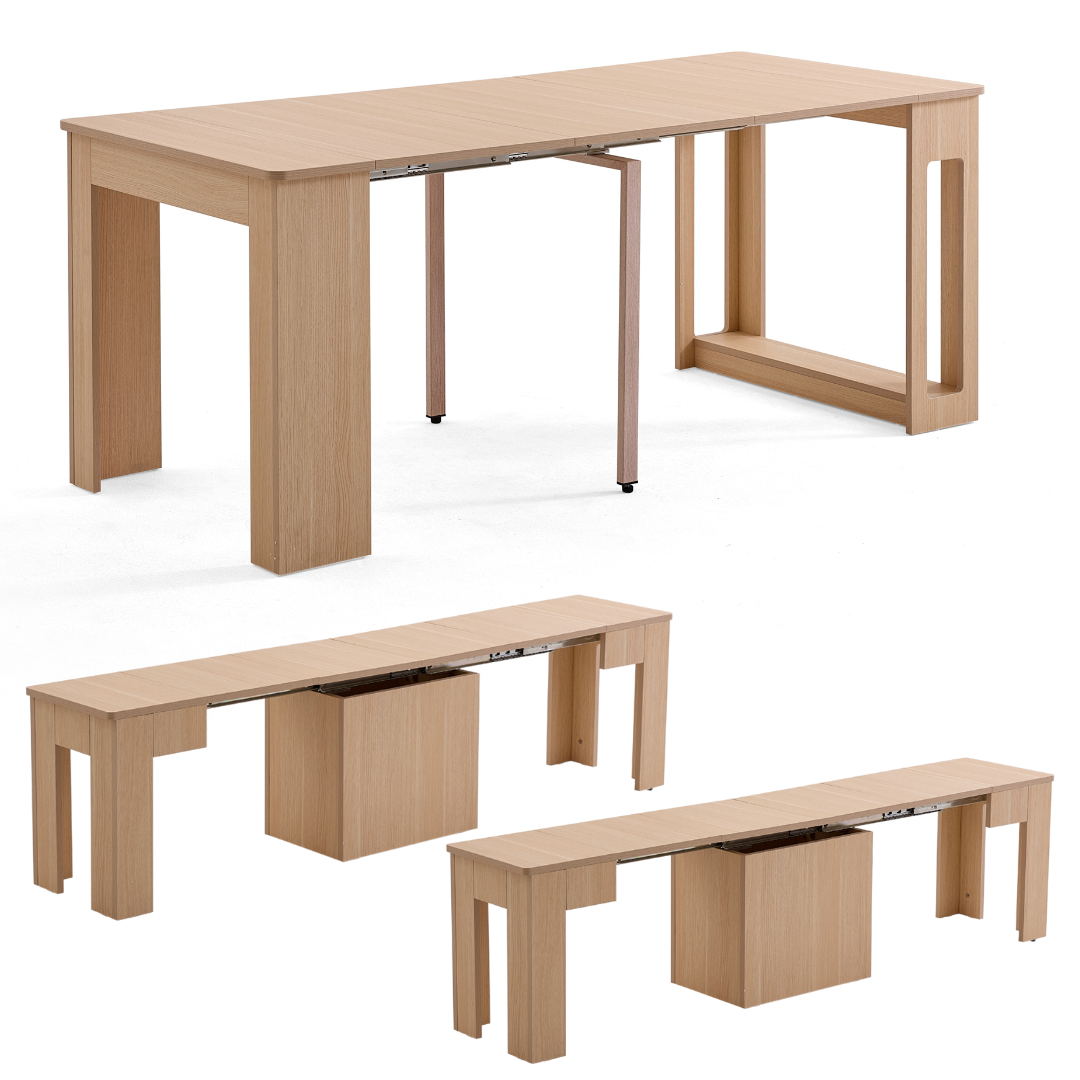 Flexi-Table 套裝:0.4米至 1.8米可伸縮餐桌 + 2 個可伸縮長凳