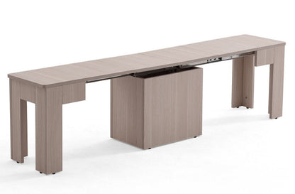 Flexi-Table Set: 0.4m to 1.8m Extendable Dining Table & 2 Extendable Benches