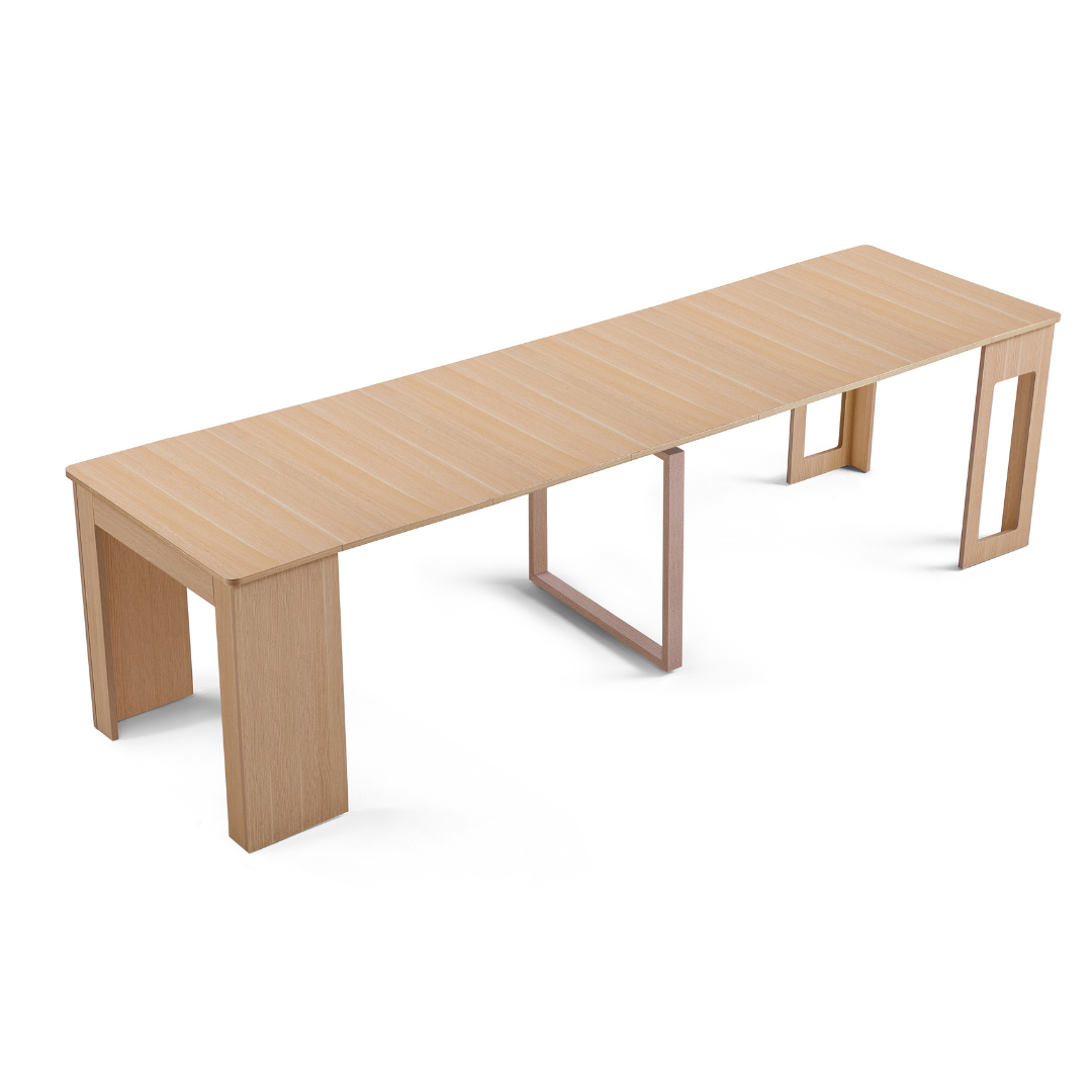 Flexi-Table Pro Set: 0.6m to 2.8m Extendable Dining Table & 2 Extendable Benches