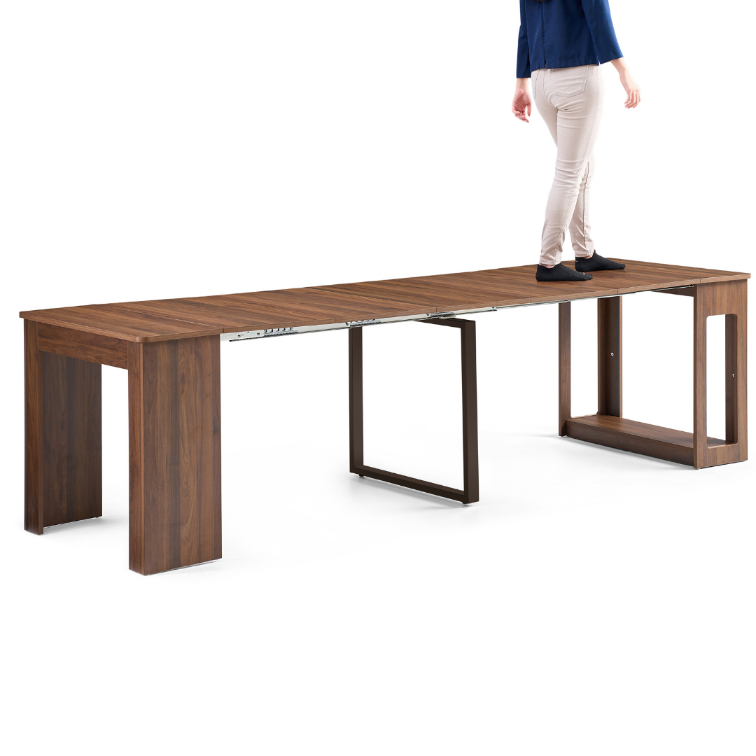 Flexi-Table Pro Set: 0.6m to 2.8m Extendable Dining Table & 2 Extendable Benches