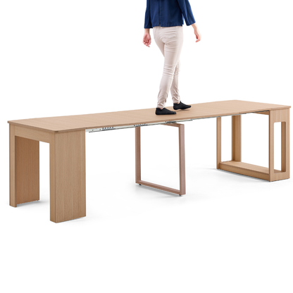 Flexi-Table Pro Set: 0.6m to 2.8m Extendable Dining Table & 2 Extendable Benches
