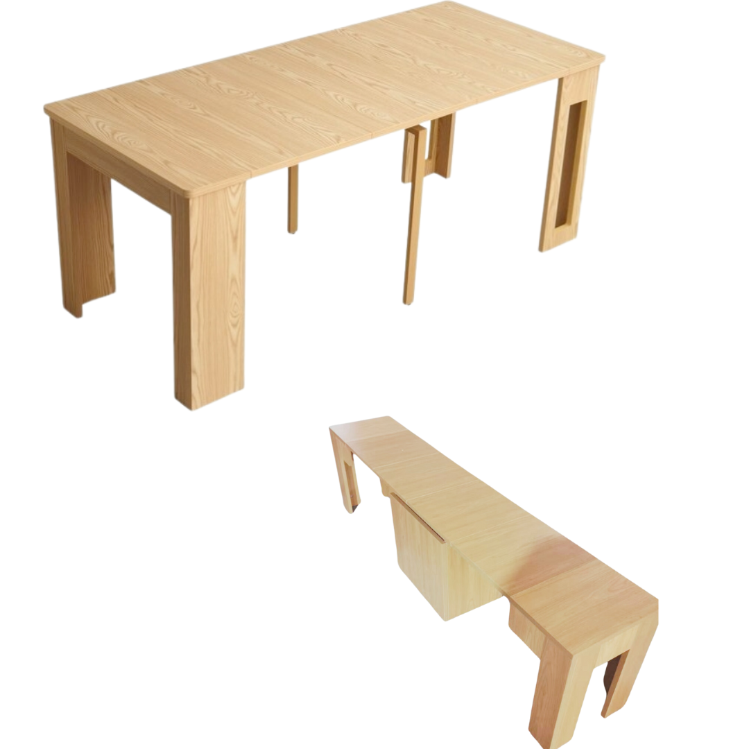 Flexi-Table Set: 0.4m to 1.8m Extendable Dining Table & 0.5m-1.8m Extendable Bench